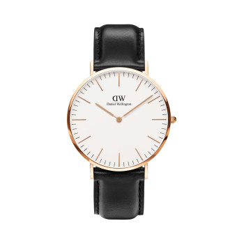 Montre à quartz en cuir et plaqué or rose Sheffield - 40 mm - 02 - 33646152