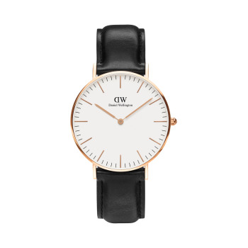 Montre à quartz en cuir et plaqué or rose Sheffield - 36 mm - 02 - 33646160