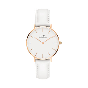 Montre à quartz en cuir Bondi - 32 mm - Blanc et doré rose - 02 - 33646170