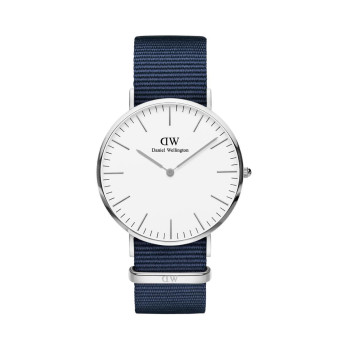 Montre à quartz en tissu nato Classic Bayswater - 40 mm - Bleu et argenté - 02 - 33646176