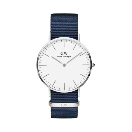 Montre à quartz en tissu nato Classic Bayswater - 40 mm - Bleu et argenté - 02 - 33646176