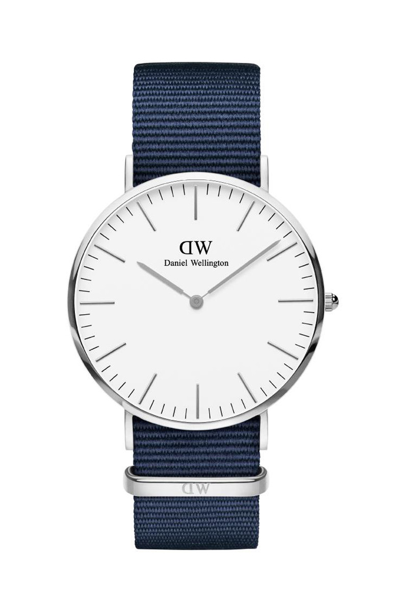 Montre à quartz en tissu nato Classic Bayswater - 40 mm - Bleu et argenté - 02 - 33646176