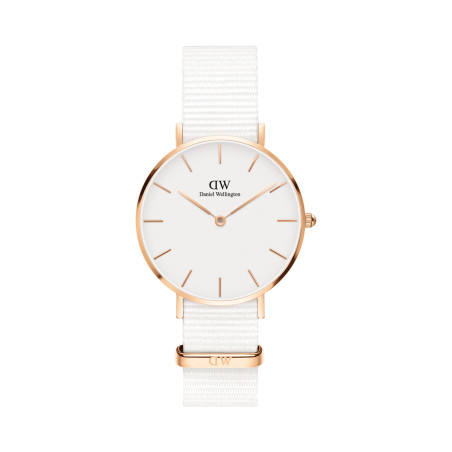 Montre à quartz en polyester Dover - 32 mm - Blanc et doré rose - 02 - 33646177