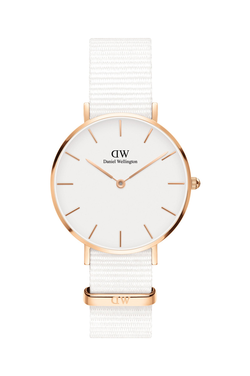 Montre à quartz en polyester Dover - 32 mm - Blanc et doré rose - 02 - 33646177