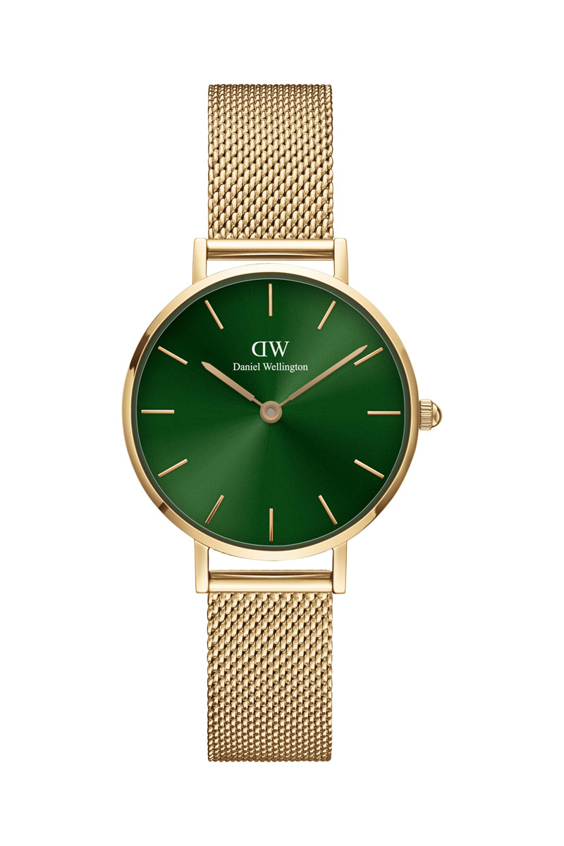 Montre à quartz en acier Emerald - 28 mm - Doré et vert - 02 - 33646195