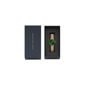 Montre à quartz en acier Emerald - 28 mm - Doré et vert - 02 - 33646195