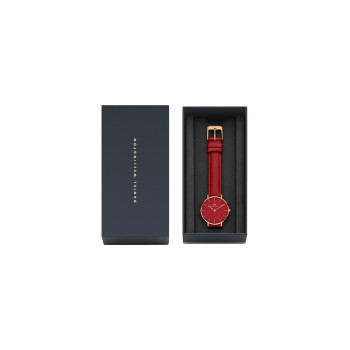 Montre à quartz en cuir Petite Suffolk - 32 mm - Rouge et doré - 02 - 33646220