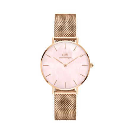 Montre à quartz en acier Petite -  32 mm - Doré rose et rose - 02 - 33646230