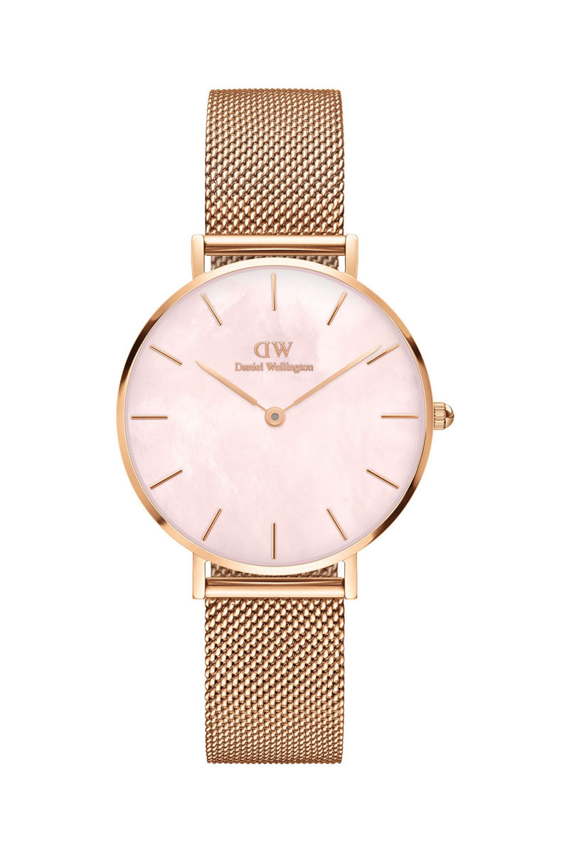 Montre à quartz en acier Petite -  32 mm - Doré rose et rose - 02 - 33646230