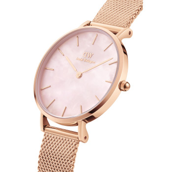 Montre à quartz en acier Petite -  32 mm - Doré rose et rose - 02 - 33646230