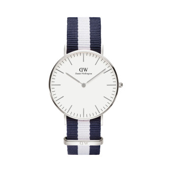 Montre à quartz en polyester Glasgow - 36 mm - Bleu et blanc - 02 - 33646255