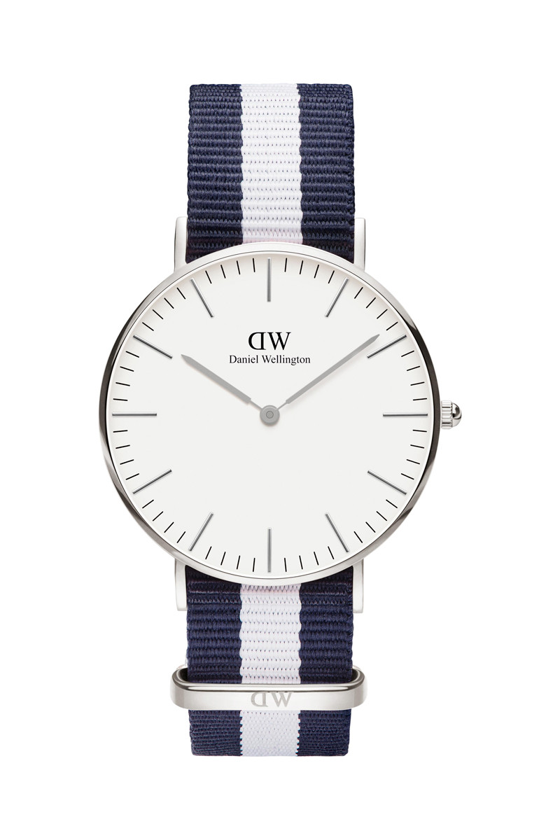 Montre à quartz en polyester Glasgow - 36 mm - Bleu et blanc - 02 - 33646255