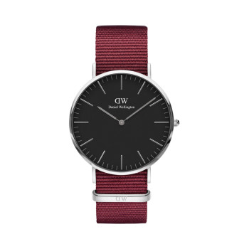 Montre à quartz en polyester Roselyn - 40 mm - Bordeaux et argenté - 02 - 33646256