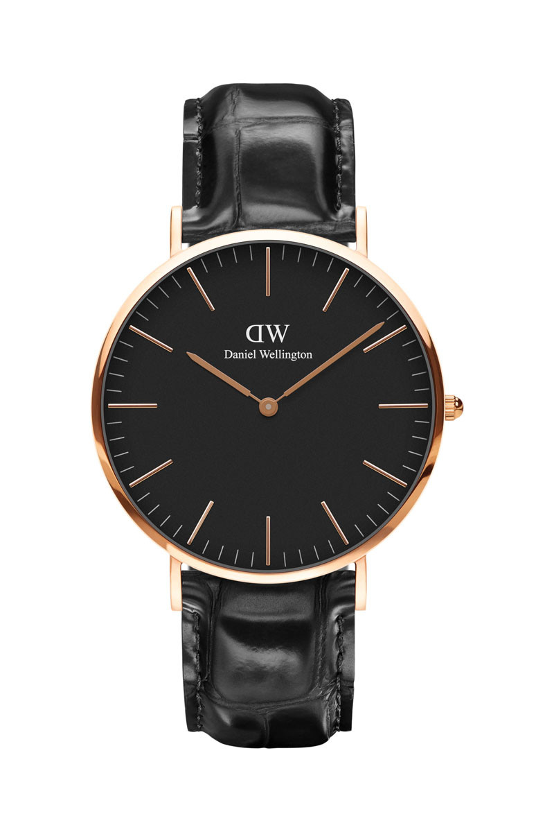 Montre à quartz en cuir Classic Reading -  40 mm - Noir - 02 - 33646257