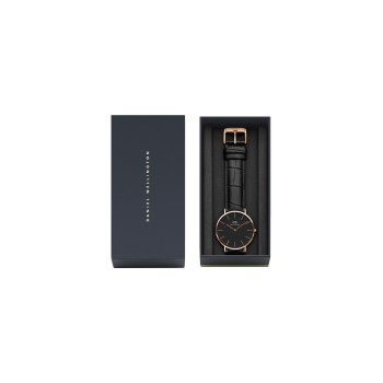 Montre à quartz en cuir Classic Reading -  40 mm - Noir - 02 - 33646257