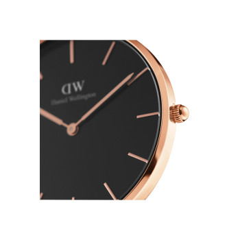 Montre à quartz en cuir Sheffield - 28 mm - Noir et doré rose - 02 - 33646260