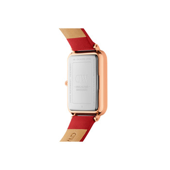 Montre en cuir Pressed Suffolk - 29 x 36,5 mm - Rouge et doré rose - 02 - 33646269