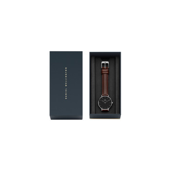 Montre en cuir Bristol - 32 mm - Marron et argenté - 02 - 33646270