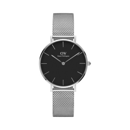 Montre en acier Sterling - 32 mm - Argenté et noir - 02 - 33646272