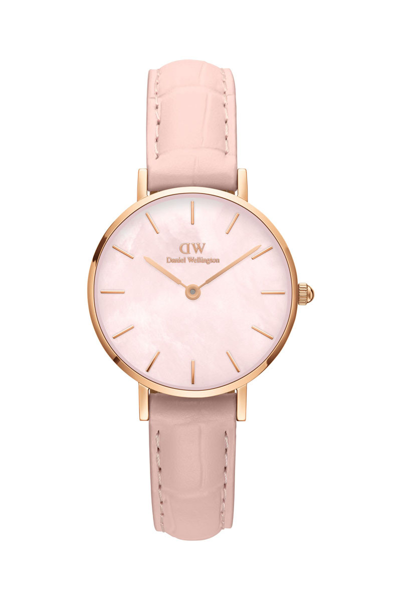 Montre à quartz en cuir Petite - 28 mm - Rose et doré rose - 02 - 33646277