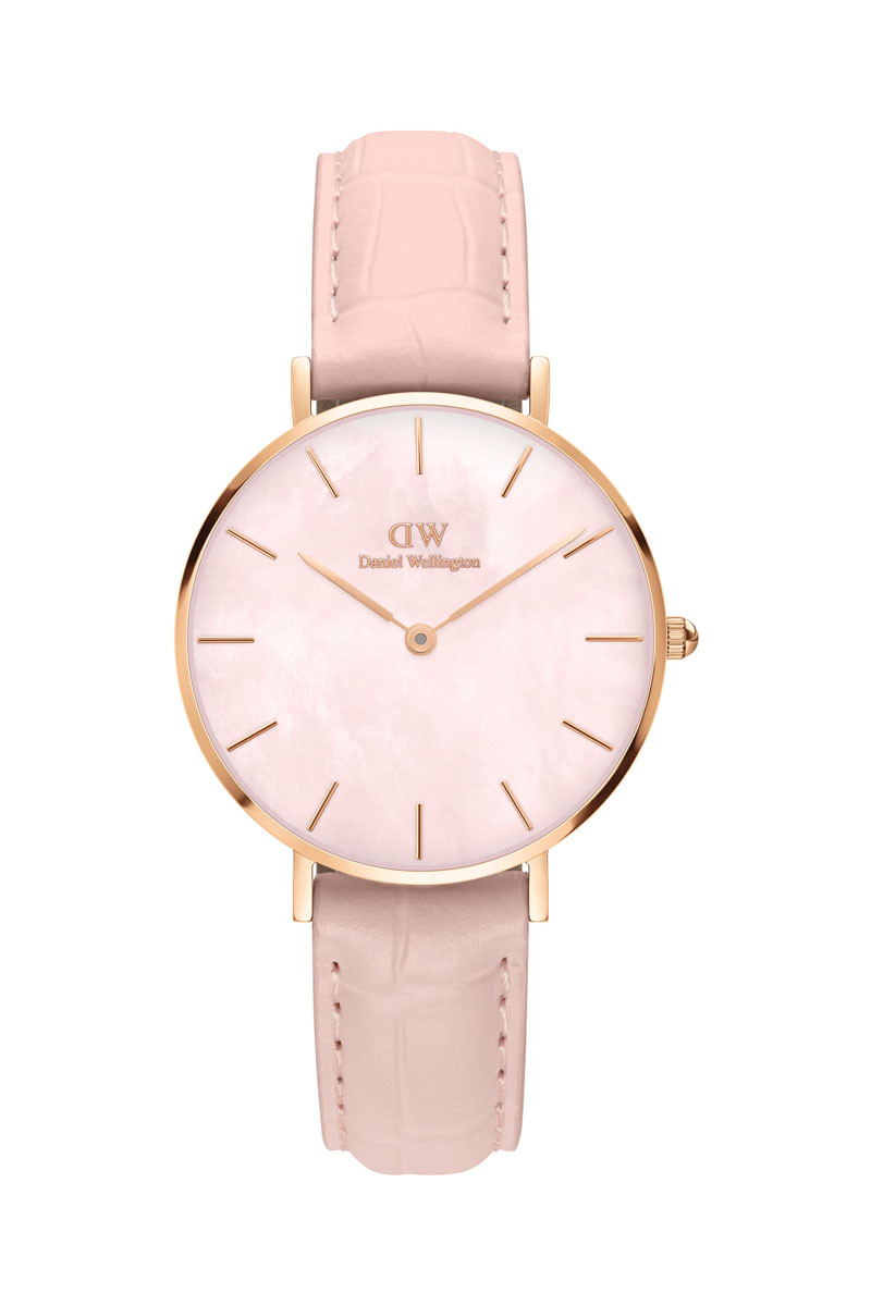 Montre à quartz en cuir Petite - 32 mm - Rose et doré rose - 02 - 33646278