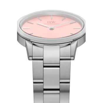 Montre à quartz en acier Iconic Link - 28 mm - Argenté et rose - 02 - 33646280