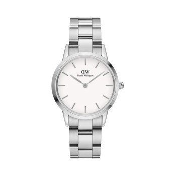 Montre à quartz en acier Iconic Link - 32 mm - Argenté et blanc - 02 - 33646288