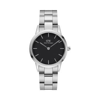 Montre à quartz en acier Iconic Link - 32 mm - Argenté et noir - 02 - 33646289