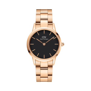 Montre à quartz en acier Iconic Link - 32 mm - Doré rose et noir - 02 - 33646291