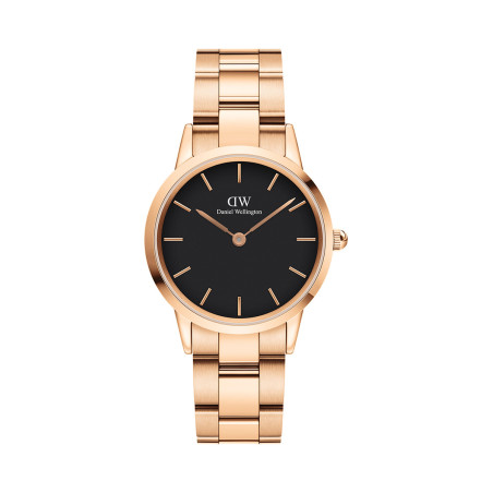 Montre à quartz en acier Iconic Link - 32 mm - Doré rose et noir - 02 - 33646291