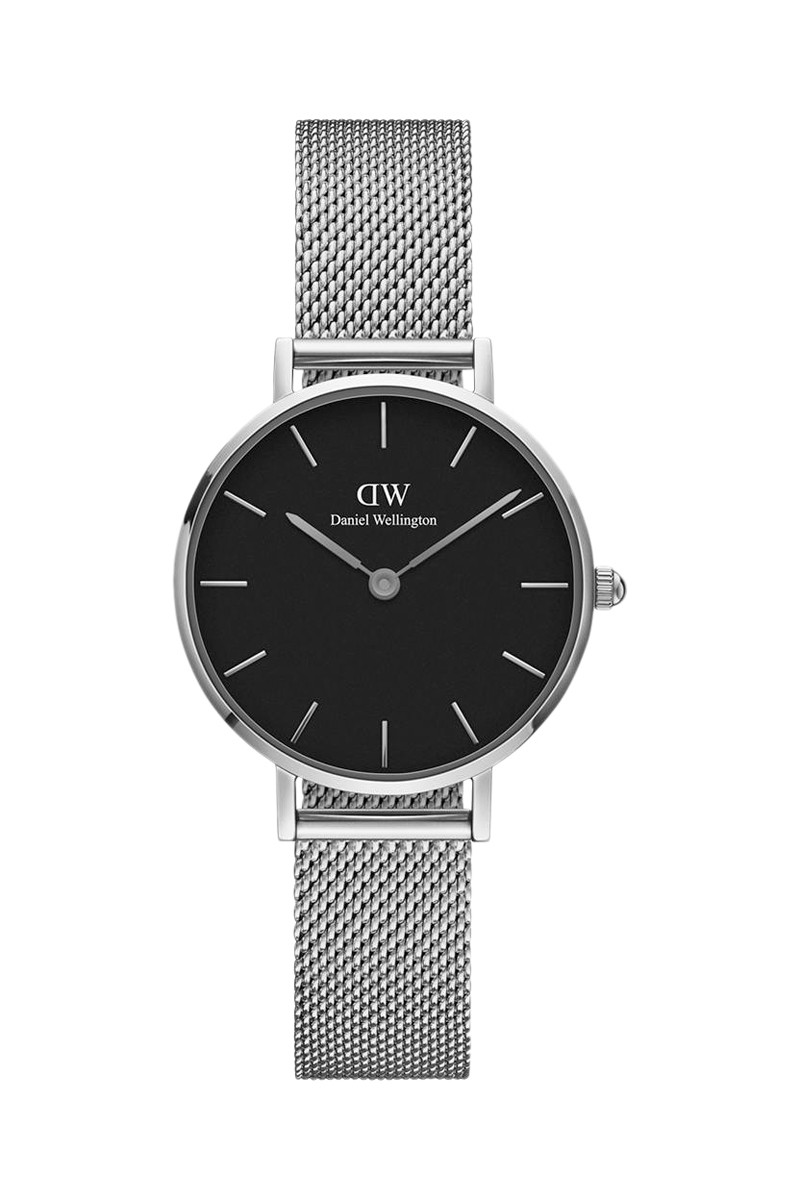 Montre à quartz en acier Sterling - 28 mm - Argenté et noir - 02 - 33646292