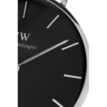 Montre à quartz en acier Sterling - 28 mm - Argenté et noir - 02 - 33646292