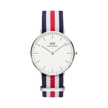 Montre à quartz en polyester Classic Canterbury - 36 mm - Bleu, rouge et blanc - 02 - 33646302