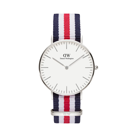 Montre à quartz en polyester Classic Canterbury - 36 mm - Bleu, rouge et blanc - 02 - 33646302