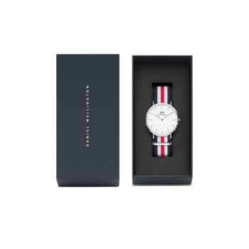 Montre à quartz en polyester Classic Canterbury - 36 mm - Bleu, rouge et blanc - 02 - 33646302