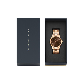 Montre à quartz en plaqué or rose Iconic Link Amber - 40 mm - Doré rose et marron - 02 - 33646305