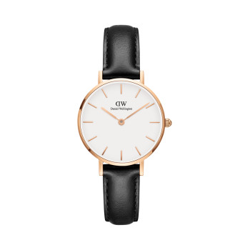 Montre à quartz en cuir Sheffield - 28 mm - Noir et doré rose - 02 - 33646311