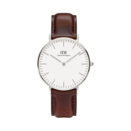 Montre à quartz en cuir Classic Bristol -  36 mm - Marron - 02 - 33646316