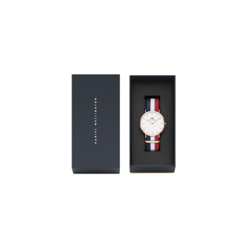 Montre à quartz en polyester Cambridge - 40 mm - Bleu et rouge - 02 - 33646319