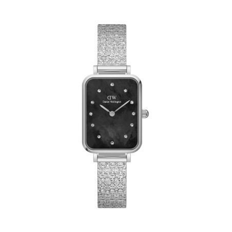 Montre à quartz en acier Quadro - 20 x 26 mm - Argenté et noir - 02 - 33646328