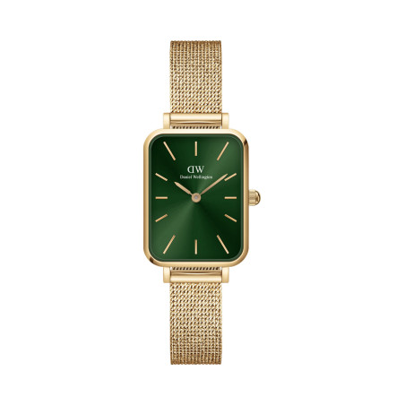 Montre à quartz en acier Quadro - 20 x 26 mm - Doré et vert - 02 - 33646332