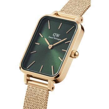 Montre à quartz en acier Quadro - 20 x 26 mm - Doré et vert - 02 - 33646332