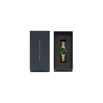 Montre à quartz en acier Quadro - 20 x 26 mm - Doré et vert - 02 - 33646332