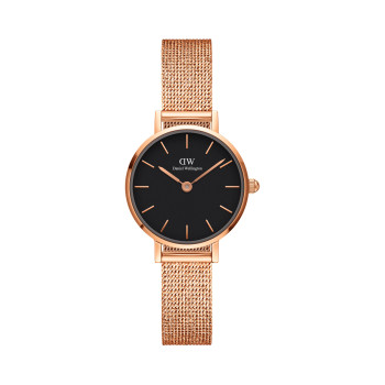 Montre à quartz en acier Melrose - 24 mm - Doré rose et noir - 02 - 33646333