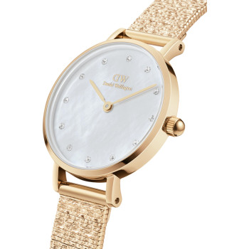 Montre à quartz en acier Petite - 28 mm - Doré et blanc - 02 - 33646337