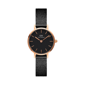 Montre à quartz en acier Ashfield - 24 mm - Noir et doré rose - 02 - 33646341