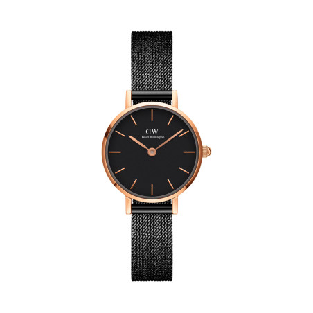 Montre à quartz en acier Ashfield - 24 mm - Noir et doré rose - 02 - 33646341