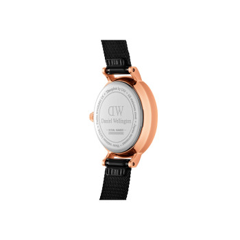 Montre à quartz en acier Ashfield - 24 mm - Noir et doré rose - 02 - 33646341