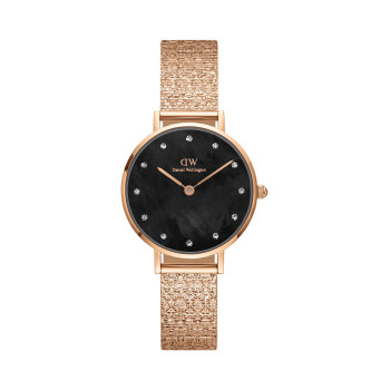 Montre à quartz en acier Petite - 28 mm - Doré rose et noir - 02 - 33646350