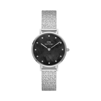 Montre à quartz en acier Petite - 28 mm - Argenté et noir - 02 - 33646352